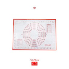 矽膠揉麵墊 烘焙料理墊 不沾黏耐熱墊, 1個, 烘焙揉麵墊-中/紅/50x70cm