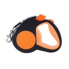 伸縮寵物牽繩，自動伸縮狗繩，舒適握把，一鍵鎖定，多色可選, 橘色, 1個