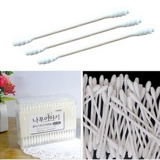 종이스틱 사각 원터치 면봉 회오리형 200P 뷰티면봉 메이크업면봉