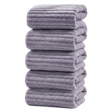 Ahomeone 수건 초극세사 타월 수건 부드러운 강력흡수 안빠지는 호텔 수건, 5개, 그레이