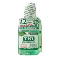 【T.KI 鐵齒】勁涼蜂膠清新薄荷漱口水 350ml X 2入 抗敏感 不含酒精, 1個, T.KI漱口水 清新薄荷 (綠)1組