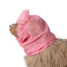 강아지 고양이 반려동물 귀보호 안전 보호 메쉬 여름, 1개, 핑크 대