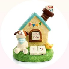 펫하우스 도자기 큐브 만년달력 인테리어 소품 데스크 캘린더 영구 달력 커머스픽201