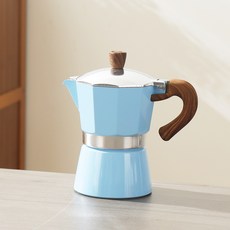 PAZZ 파즈 고퀄리티 에스프레소 모카 포트, 푸른 색, 150ml