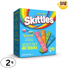 스키틀즈 무설탕 제로칼로리 드링크 믹스 아이스티 트로피컬 파우더 사은품 추가증정, 2개