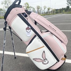 小白兔粉色 高爾夫球包 支架包 兩個包帽, 如圖所示