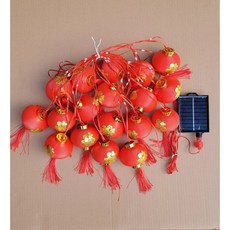 嗨購 新年春節福字太陽能LED皮線燈 戶外串燈 過年燈飾佈置裝飾燈, 1個, 8米18球圓燈籠【八,插電