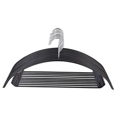 Tosnail 10팩 미끄럼 방지 정장 행거 스웨터 행거 바지 걸이 바 포함 - 딤플 및 행거, 블랙 10팩