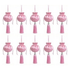 엘에이스 전통 설날 추석 미니 복주머니 파우치 소 기념품 선물, 분홍 10개