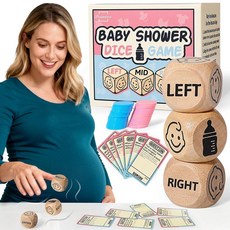 (100% 미국 정식 수입) DREAMORIE 손님을 위한 베이비 샤워 주사위 게임 3개 및 칩 36개가 포함된 재미있는 토큰 패스 더 많은 재미를 추가 101개의 트리비아