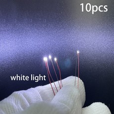 Peace10개 0805 플래싱 LED SMD 램프 유선 마이크로 리츠 사전 납땜 칩 30cm 3V 모델 장난감 조명 DIY 리드 와이어, [02] A