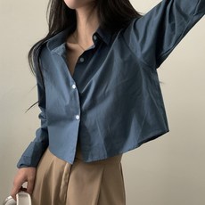 韓國日系短版襯衫女 長袖休閒百搭韓版秋季