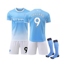 26-27 맨체스터 시티 홈 엘링 홀란드 9번 월드컵 유니폼 축구 어린이 키즈 상하의 세트 호환 스타킹 세트 아동 주니어 국대
