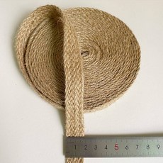노끈 포장 공예 플랫 땋은 황마 삼베 리본 Macrame 수제 홈 대마 로프 꼬기 문자열, width 18mm, 1개