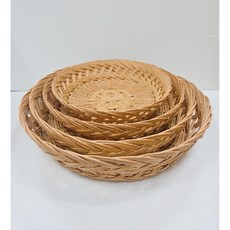 싸리 광주리 싸리광주리 전통 소쿠리 채반 건조 김장 명절 과일 부침개 원형 바구니 주점, 1개, 자연색