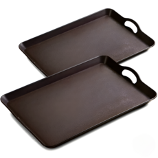 하이코니 미끄럼방지 카페 쟁반, 2개, 다크 브라운