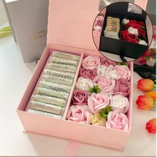 비누꽃 플라워 용돈박스 현금 상자 카네이션 장미 어버이날 환갑 칠순, JJANG 핑크, 1개