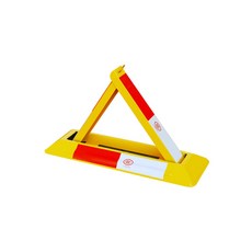 주차 잠금 장치 강철 삼각형 스토퍼 충돌 방지 주차금지 도로공사용품 바닥 고정 장치 자동차 공간 보호용 안전 차단기 접이식 디자인, 1개, J_일반형 이중 잠금+풀세트