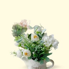 장식용 로즈 화분 미니 조화 인테리어 테이블 선반용 3컬러, 1개, 핑크