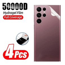 갤럭시 하이드로 겔 스크린 보호대 후면 필름 S21 S24 S23 S20 S22 울트라 플러스 FE 노트 20 8 9 10, Back Film, 4 조각