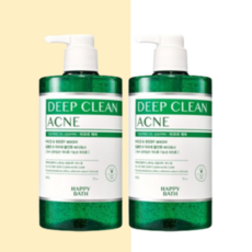 [등드름케어] 해피바스 티트리 아크네 바디워시 900g x 2팩 대용량 묶음, 2개