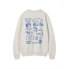 와키윌리 WACKY WILLY 백 프린팅 레터링 맨투맨 라이트그레이 WA2503CR12LG 217834
