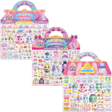 프린세스 티니핑 입체가방 스티커놀이 프린세스하우스+다이아나핑캐슬+스파하우스 세트, 3개, 멀티컬러