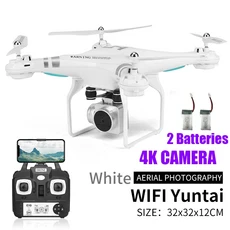 RC헬기 비행기 전투기 드론 무선 조정 카 자동차 오프로드 드리프트 포크레인 카메라 HD 4K WIFI 실시간 비, 12 WHITE 4K CAM 2B