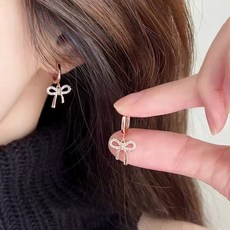925은여성 귀걸이 로즈골드 큐빅 데일리 링 알러지프리귀걸이
