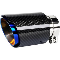 2.5인치 흡입구 3.5인치 배출구 자동차 배기 팁 탄소 섬유 테일파이프 파이프 배기구 목구멍 탄화 필요 높이4인치 너비4인치, Burnt, 2" in 3.5" out