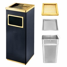 앙플러스 스텐리스 사각 재떨이 대형, 1개, 골드