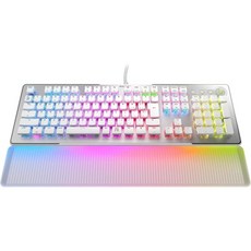 ROCCAT Vulcan II Max JP 게이밍 키보드 일본어 레이아웃 유선 화이트/화이트 광축 리니어 스위치 풀사이즈 RGB 팔걸이 볼륨 조절 다이얼 Windows 7 이상, white