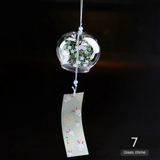 일본풍 종소리 수제 유리 푸린 사무실 장식용 페인팅 윈드차임 집 꾸미기용, 3. 7