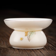 白瓷 德化 羊脂玉 茶濾 陶瓷茶具 功夫茶器, 1個, 羊脂玉茶濾 描金青葉
