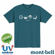 mont-bell 山景圖案 Wickron 中性圓領短袖排汗衣