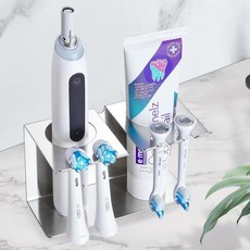 칫솔 헤드 홀더 야인리 스테인리스 스틸 전기 욕실 샤워용 벽걸이 치약 접착식 홀더 면도기 정리함 보관함, 칫솔 헤드 홀더 야인리 스테인리스 스틸 전기 욕실 샤워, 1개
