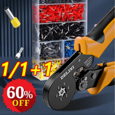 1/1+1 다기능 멀티 펜치 스트리퍼 사각 튜브 터미널+압착 펜치, 레드 블루 핸들 * 1개, 1개