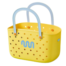 Aegen 물빠지는 헬스장 목욕바구니 수영장 바구니 가방, 레몬옐로우