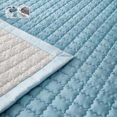 국산 여름 리빙캐슬 니스 풍기인견100 침대패드, 블루