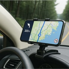 더블럭키 차량용휴대폰거치대 계기판 대쉬보드 핸드폰 스마트폰, 블랙, 1개