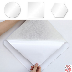 해피보따리 부착식 아크릴 거울 Medium사이즈 샤워부스 세면대 면도경 DIY 인테리어 안깨지는 벽면 거울, 스퀘어