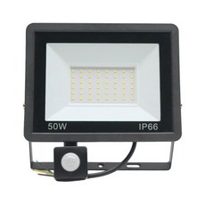 LED PIR 센서 플러드 방수 라이트 50W IP66 야외 6000K 화이트 정원 20W 스포트라이트, [02] 50W, White light