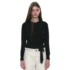 PARTIMENTO WOMEN 레이어드 크로스 바디랩 가디건_블랙