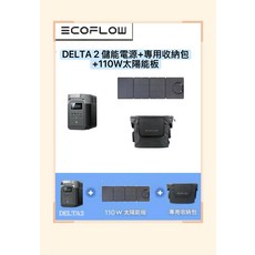 ECOFLOW DELTA 2 儲能電源套裝含110W太陽能板與專用收納包，戶外露營必備，輕巧便攜，太陽能充電，多功能電源供應, DELTA 2 +110W太陽能板, 2個
