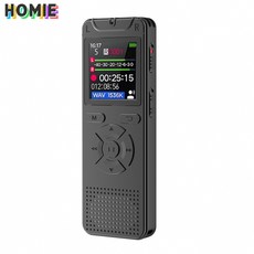 HOMIE 초고음질 녹음기 소형 휴대용 고성능 노이즈캔슬링 30h 연속재생 보이스레코더, 블랙, A10
