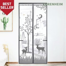 로렌하임 벌레차단 출입문 심플 현관문 자석 모기장(90x210cm) 현관문모기장