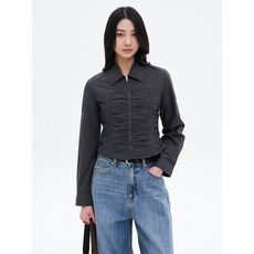 에잇세컨즈 8SECONDS 코튼 셔링 긴팔 셔츠 애쉬 355364LY14 140634