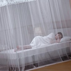 닐스 레이스 침대 모기장 180x200 인디블루 모기장탠트