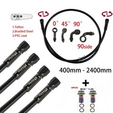 오토바이 유압 클러치 튜브 마스터 실린더 브레이크 오일 DOT 파이프 레이싱 모토크로스 더트 피트 자전거 ATV AN3 브레이드 브레이크 호스, 2400mm, 1개