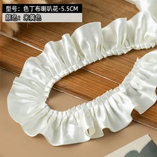 55mm 폭 새틴 주름 레이스 리본 러플 트림 로리타 장식 커튼 가방 DIY 공예 재료 홈 데코 원단, 01 1 야드, 05 K (5.5cm Wide)